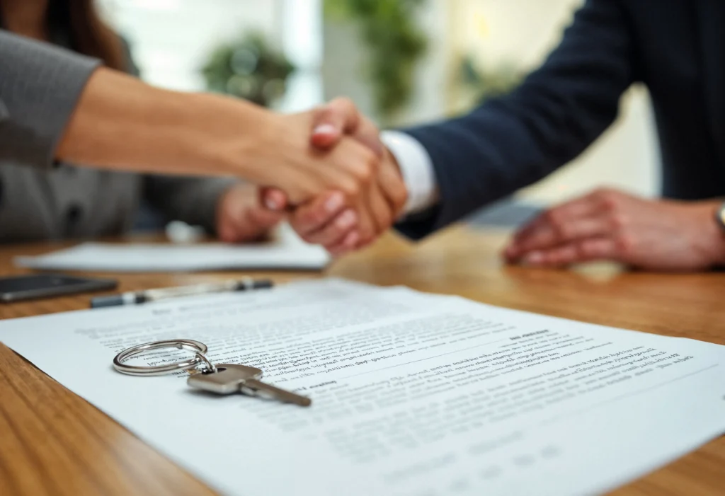 oignée de main entre un courtier et ses clients à Cesson-Sévigné
